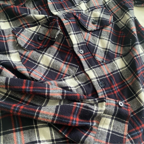 Fashion Nova Men’s Striped Flannel Size Medium Men’s (2 for $30) - Picture 3 of 5